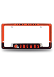 Cleveland Browns Two-Tone All Over Chrome License Plate Frame - Orange