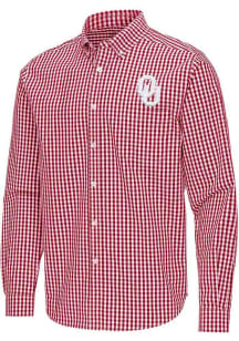 Antigua Oklahoma Sooners Mens Crimson Ellis Long Sleeve Dress Shirt