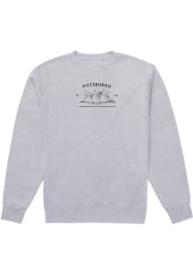 Uscape Pittsburgh Mens Grey Skyline Est 1796 Long Sleeve Hoodie