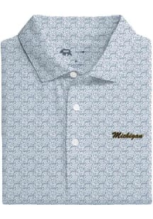 Onward Reserve Michigan Wolverines Mens Navy Blue Lifestyle Short Sleeve Fashion Polo