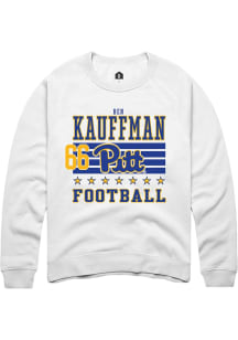 Ben Kauffman Pitt Panthers Mens White Football NIL Striped Player Crew