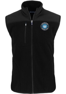 Cutter and Buck Charlotte FC Mens Black Cascade Sherpa Sleeveless Jacket