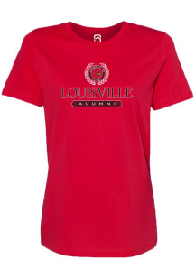 Summit Sportswear Louisville Cardinals Womens Cardinal Alumni Short Sleeve T-Shirt