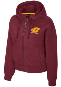 Colosseum Central Michigan Chippewas Womens Maroon Claire Long Sleeve Full Zip Jacket