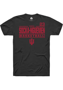Zania Socka-Nguemen Indiana Hoosiers Black NIL Stacked Box Short Sleeve Player T Shirt