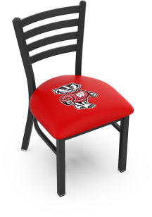 Wisconsin Badgers Mascot Stationary Black Wrinkle Finish Pub Stool - Black