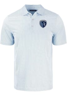 Cutter and Buck Sporting Kansas City Mens White Pike Symmetry Short Sleeve Polo