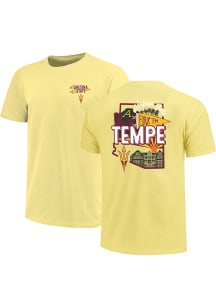 Arizona State Sun Devils Youth Yellow Campus State Short Sleeve T-Shirt