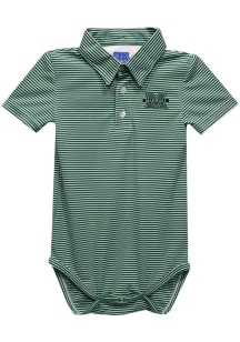 Vive La Fete Marshall Thundering Herd Baby Kelly Green Pencil Stripe Short Sleeve One Piece Polo