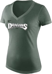 Nike Dayton Dragons Womens Green Tri-Blend Short Sleeve T-Shirt