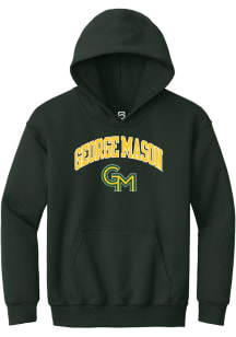 Summit Sportswear George Mason University Youth Green Arch Logo Long Sleeve Hoodie