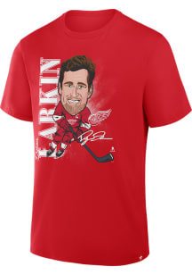 Dylan Larkin Detroit Red Wings Red Player Action Short Sleeve Fashion Player T Shirt