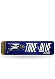 Georgia Southern Eagles True Blue 4x15 Metal Street Sign - Silver