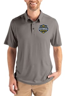 Cutter and Buck Michigan Wolverines Mens Graphite 2026 MBB Champions Coastline Eco Short Sleeve Po..