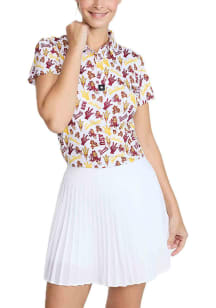 Arizona State Sun Devils Womens White Sun Devils Short Sleeve Polo Shirt