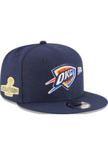 New Era Oklahoma City Thunder Navy Blue 2025 NBA Champions Edition Side Patch 9FIFTY Mens Snapback..