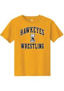 Summit Sportswear Iowa Hawkeyes Youth Gold Wrestling Short Sleeve T-Shirt