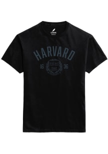 Harvard Crimson Black Arched Shield Short Sleeve T Shirt