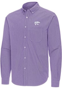 Antigua K-State Wildcats Mens Purple Porter Long Sleeve Dress Shirt