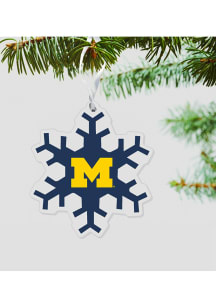 Michigan Wolverines Snowflake Ornament - Blue