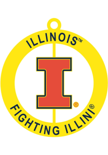 Illinois Fighting Illini Retro Mascot Spinner Keychain - Orange