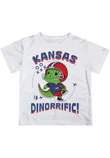 Vive La Fete Kansas Jayhawks Infant Dino-Riffic Short Sleeve T-Shirt White