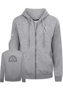 Levelwear Oakland Athletics Mens Grey Podium Chenille Logo Long Sleeve Full Zip Jacket