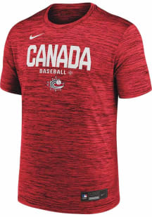 Nike Canada Red Authentic Collection Velocity World Baseball Classic Short Sleeve T Shirt