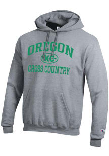 Champion Oregon Ducks Mens Grey Cross Country Icon Powerblend Long Sleeve Hoodie