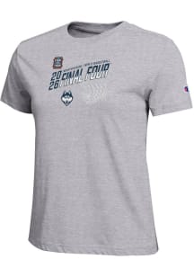 Champion UConn Huskies Womens Grey MBB Final Four 2026 Core Short Sleeve T-Shirt