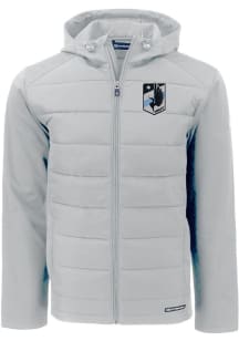 Mens Minnesota United FC Cutter and Buck Mens Evoke Hood Heavyweight Jacket - Grey
