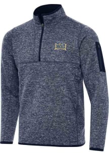Antigua Drexel Dragons Mens Navy Blue Fortune Long Sleeve Qtr Zip Pullover