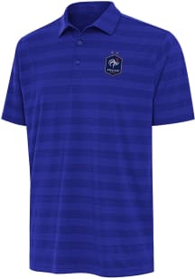 Antigua France National Team Mens Blue Channel Short Sleeve Polo