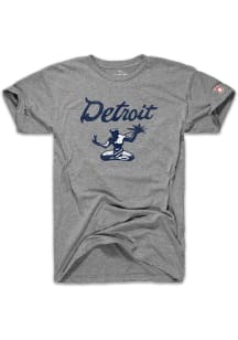 The Mitten State Detroit Grey Detroit Spirit Script Short Sleeve Fashion T Shirt