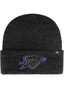 47 Oklahoma City Thunder Black Brain Freeze Cuff Mens Knit Hat