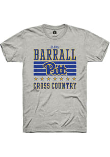 Elena Barrall Pitt Panthers Ash NIL Striped Short Sleeve Player T Shirt