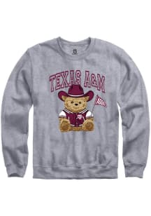 Summit Sportswear Texas A&M Aggies Womens Grey Bear Necessities Crew Sweatshirt