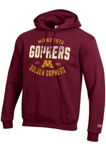 Champion Minnesota Golden Gophers Mens Maroon Vault Logo Long Sleeve Hoodie