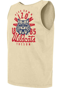 Arizona Wildcats Mens Ivory Mascot Overlay Short Sleeve Tank Top