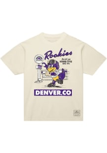 Dinger  Colorado Rockies White Mitchell and Ness Deli Mascot Short Sleeve T Shirt