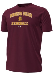 Under Armour UMD Bulldogs Maroon Baseball Performance Short Sleeve T Shirt