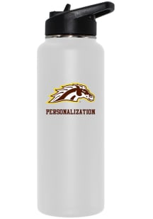 Western Michigan Broncos Personalized 34oz Quencher Stainless Steel Bottle - White
