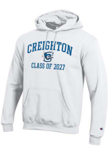 Champion Creighton Bluejays Mens White Font Class of 2027 Powerblend Long Sleeve Hoodie