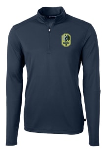 Cutter and Buck Nashville SC Mens Navy Blue Virtue Eco Pique Big and Tall Qtr Zip