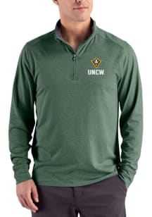 Cutter and Buck UNCW Seahawks Mens Green Forge Eco Long Sleeve Qtr Zip Pullover