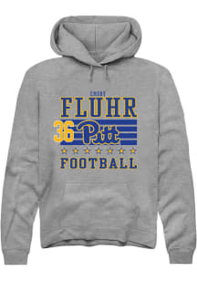 Emory Fluhr Pitt Panthers Mens Grey Football NIL Striped Player Hood
