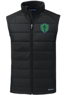 Cutter and Buck Seattle Sounders FC Mens Black Evoke Sleeveless Jacket
