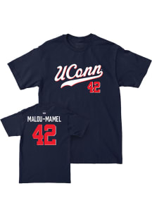 Gandy Malou-Mamel UConn Huskies Navy Blue NIL Script Short Sleeve Player T Shirt