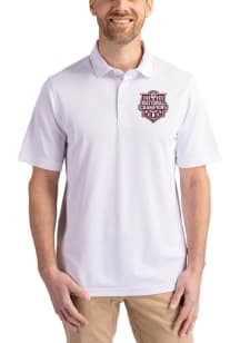 Cutter and Buck Indiana Hoosiers Mens White 2025 CFP National Champions Virtue Eco Pique Short Sle..