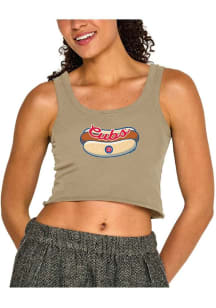 Chicago Cubs Womens Tan Tiny Tank Top